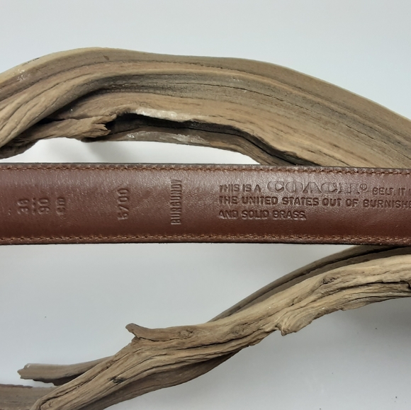 MEN'S  COACH BURGUNDY GOLD BUCKLE BELT  L 38 - Picture 4 of 4